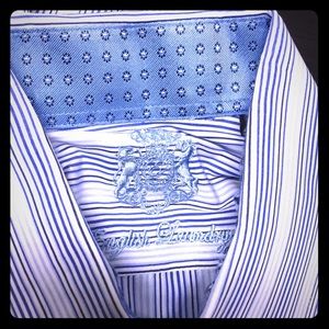 English laundry blue stripe dress shirt